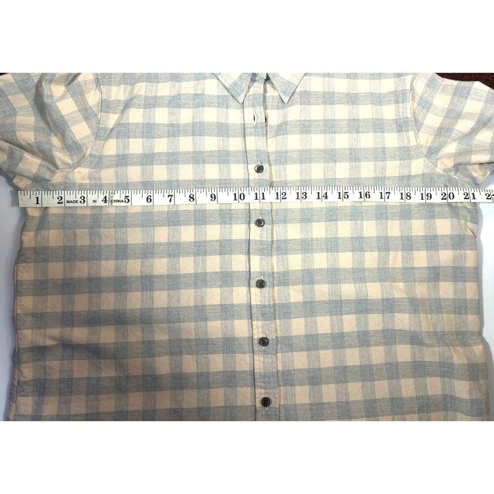 Natural Basix Men's Large Cotton Button-Up Plaid Long Sleeve Shirt - Picture 7 of 9